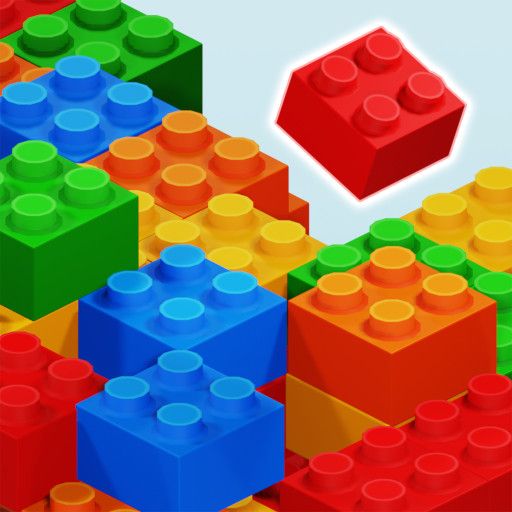 The app icon of Brick Jam 3D, showing a bunch of colorful bricks.