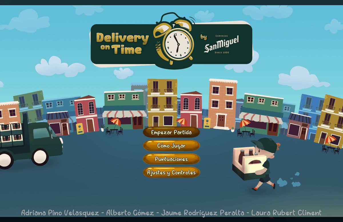 Screenshot of Delivery On Time, showing the title screen